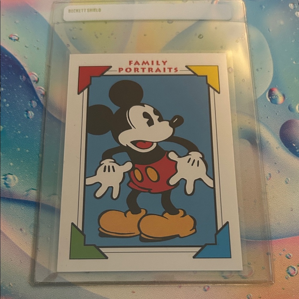 Mickey Mouse Family Portrait Art Card - #106 Blue Background